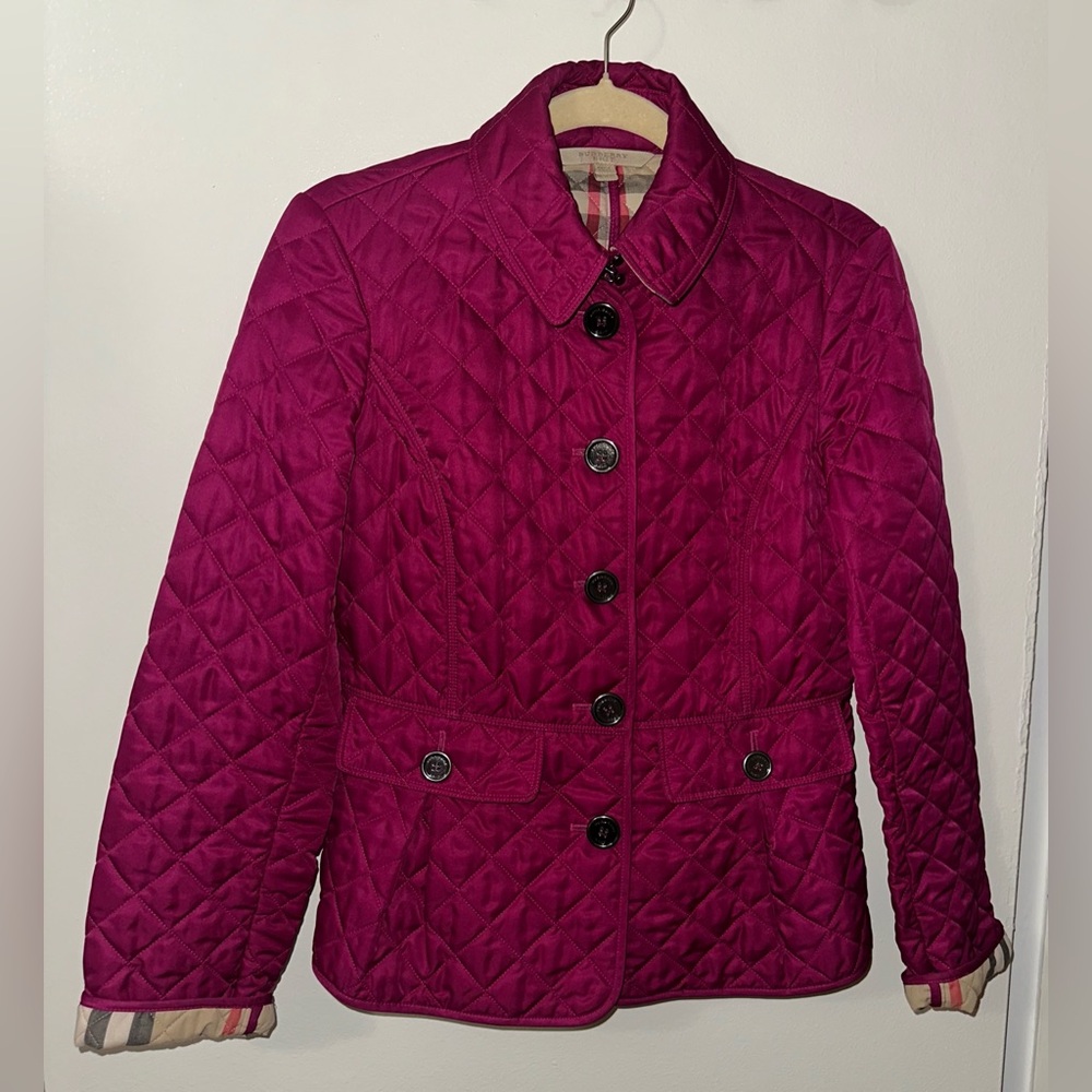 BURBERRY BRIT Women’s Fuchsia Quilted Puffer Jacket